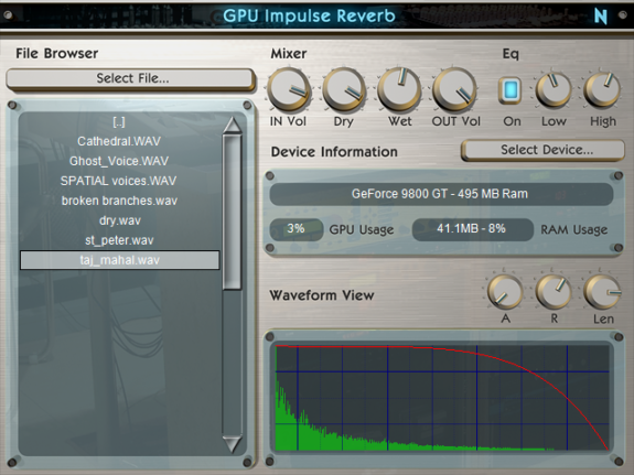 GPU Impulse Reverb VST: Faltungshall per Grafikkarte