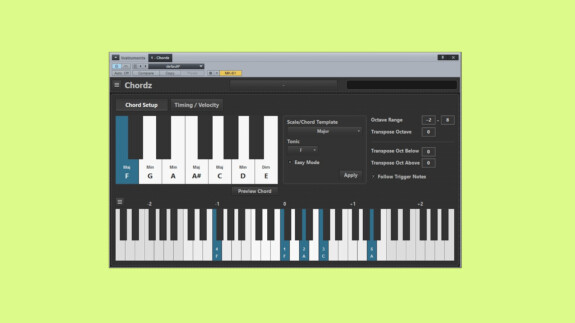 CodeFN42 Chordz: Free Plugin spielt Akkorde mit einer Taste