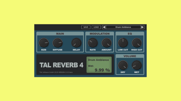 Togu Audio Line TAL-Reverb 4: Einfacher Halleffekt