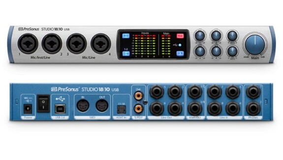 PreSonus Studio 18|10: USB Audio Interface mit 18 Inputs und für zwei Kopfhörer