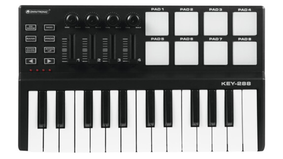 Omnitronic KEY-288: kompakter MIDI-Controller mit 25 Tasten