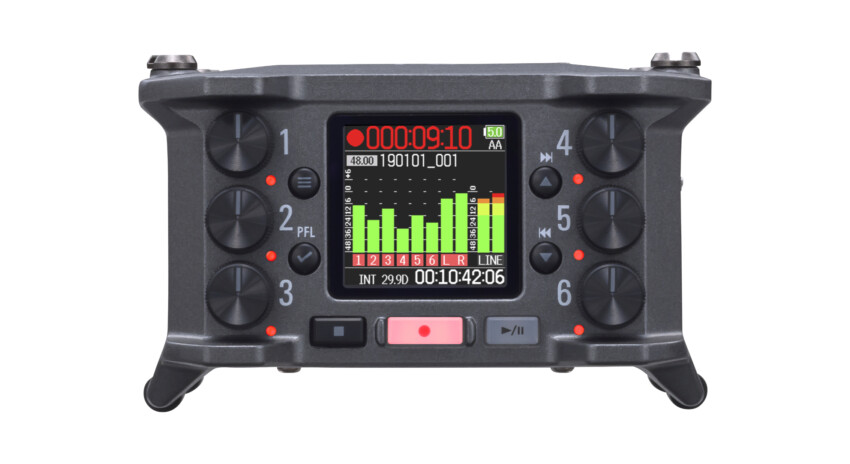 Zoom F6 Field Recorder Frontansicht von vorne