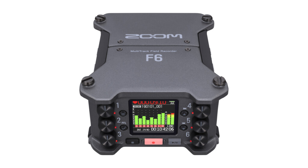 Zoom F6 Field Recorder Front & Top