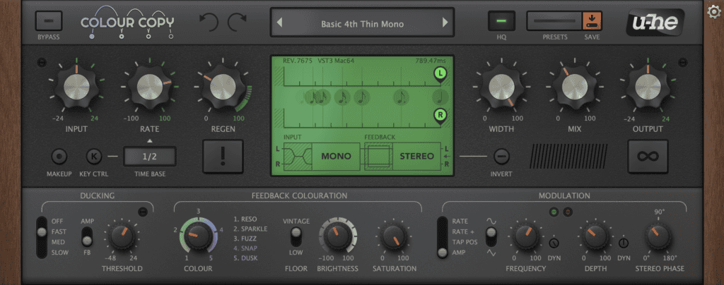 u-he Colour Copy Delay Plugin